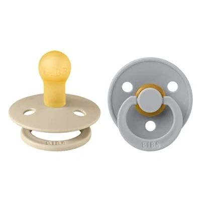 Abbildung von BIBS Colour Schnuller 2er Pack, BPA frei, Kirschform Nippel. Naturkautschuk/Latex, Hergestellt in Dänemark. 6 18 Monate (2er Pack), Vanilla/Cloud