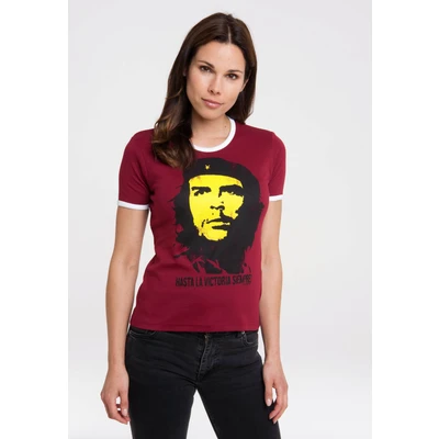 Abbildung von Logoshirt Tshirt CHE Guevara print dunkelrotweiss, Damen, Größe: Small, Dunkelrot weiss