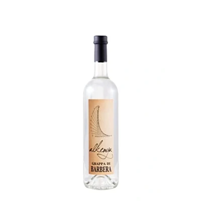 Abbildung von Grappa di Barbera &quot;Alkemya&quot; von Bordiga 1888, aus Italien. 0,7 Liter