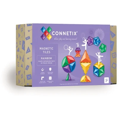 Abbildung von Connetix Rainbow Shape Expansion verstärkte Magnete pädagogisches Lernspiel Magnetspielbausteine, (Open Play, 36 Teile), ab 3 Jahren