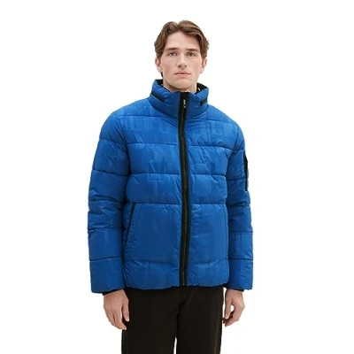 Abbildung von TOM Tailor Stepp Winterjacke, Herren, Größe: Large, Blue tonal big wording design