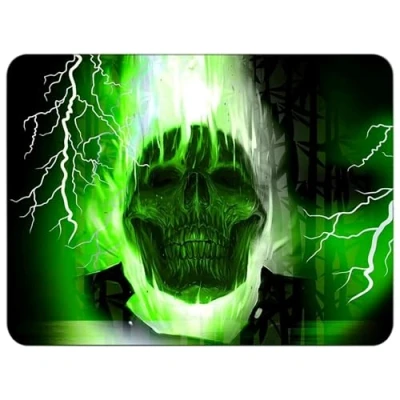 Abbildung von Silent Monsters Mauspad 360 x 250 mm Stoff Mousepad Grüner Totenkopf Schädel rutschfest für Gaming Büro Office Homeoffice 36 25 cm Mouse Pad Mat Mausunterlage klein alle Maus Arten
