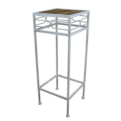 Abbildung von PrimoLiving Blumenhocker/Beistelltisch aus Metall/Holz grau eckig Gr. M (P 12185)