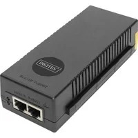 Abbildung von DIGITUS Ethernet PoE+ Injector 10 Gigabit 30 W Power Over Budget IEEE 802.3af/at Auto Erkennung von PoE Geräten 100m Reichweite Schwarz