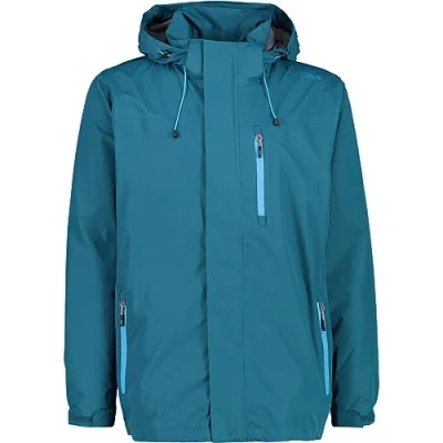 Abbildung von CMP Giacca da pioggia uomo con cappuccio removibile 30X9727, Herren Regenjacke, Deep Lake,