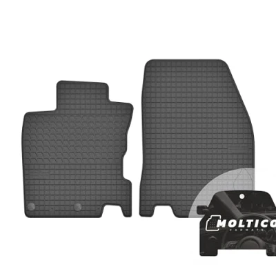 Abbildung von moto MOLTICO Vorne Gummimatten Auto, 2 teiliges Set, Allwetter Gummi Fußmatten mit Rand, Antirutsch &amp; Wasserfest Autoteppiche passend für Nissan Qashqai II (2013 2021)