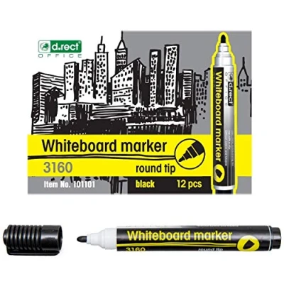 Abbildung von Whiteboard marker 12 Stck.. schwarz mit runder Spitze 13 mm.