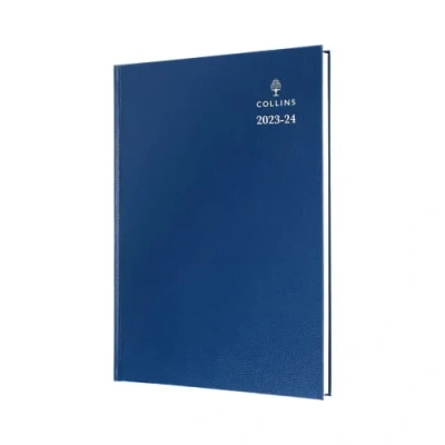 Abbildung von Collins Standard Akademischer Schreibtisch 202324 A5 Tag pro Seite Mitte Jahr Terminplaner (Termine) FSC Mix Papier Schule, College oder Universität Term Journal Juli 2023 bis 2024 Blau