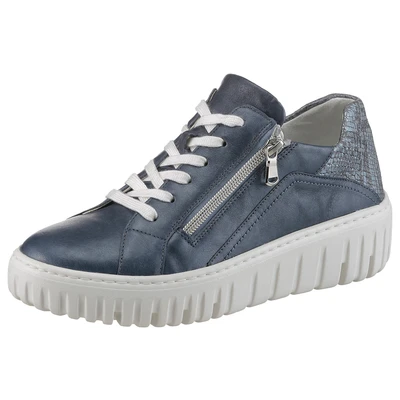 Abbildung von Waldläufer Plateausneaker &quot;H LIVIA&quot;, Schnürer, Halbschuh, Freizeitschuh mit Außen Reißverschluss