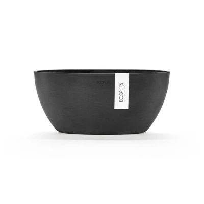 Abbildung von Ecopots Sofia oval 30 cm dunkelgrau Pflanzen /Blumentopf