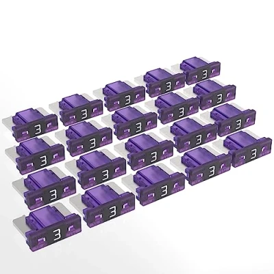 Abbildung von AUPROTEC Mini LP Kfz Sicherungen Flachstecksicherungen 2A 30A Auswahl: 3A Ampere violett, 20 Stück