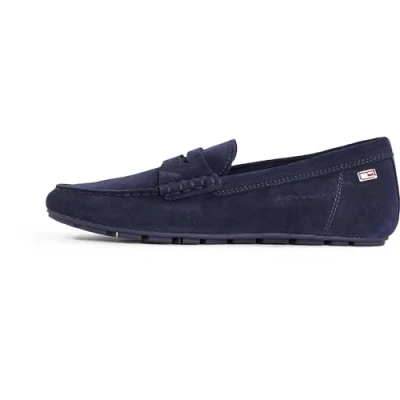Abbildung von Tommy Hilfiger Damen Flag Soft Suede Driver Loafer Fw0Fw08558 Fahrerschuhe, Blue (Space Blue), 42 EU
