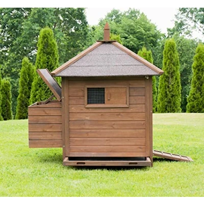 Abbildung von Miweba MyAnimal Hühnerstall MH 11 109x86x120 cm Für 3 Hühner Separater Nistkasten 2 Sitzstangen Winterfest Hühnerhaus mit Eiablage Kiefernholz Voliere Hühnerklappe (Dunkelbraun)