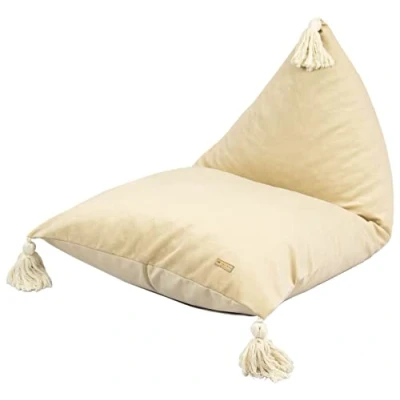 Abbildung von Velinda Kindersitzsack Kinder Pouf Sitzkissen Bodenkissen Liege Beanbag Sitzsack Hocker (Farbe: cappuccinofarben)
