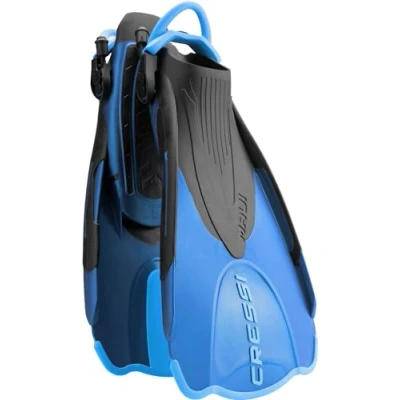 Abbildung von CRESSI Maui Short Fins Verstellbare Kurzee Flossen mit EBS System zum Schwimmen und Schnorcheln, Unisex, Blau/Azurblau, S/M (38/41), Unisex Adulti