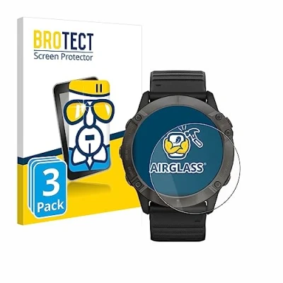 Abbildung von BROTECT Schutzglas für Garmin Fenix 6X Pro Solar (3 Stück) Schutzfolie Panzer Folie Glas [Extrem Kratzfest 9H, Anti Fingerprint, Ultra Transparent]