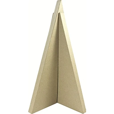 Abbildung von Decopatch Décopatch NO031C Weihnachtsbaum (aus Pappmaché zum Verzieren und Personalisieren, abstrakt, modern, ideal für Hausdeko, 39 x 50,5 cm) 1 Stück kartonbraun