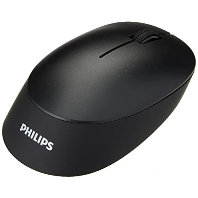 Abbildung von Philips SPK7407 kabellose Maus 1200 DPI, 2.4GHz + Bluetooth 3.0/5.0, geräuschearmes Klickerlebnis mit 4 Tasten, Ergonomie für Links und Rechtshänder, schwarz