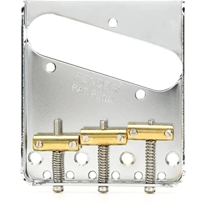 Abbildung von Fender American Vintage Telecaster® Brückenbaugruppe mit 3 Satteln und Messingsätteln (Chrom)
