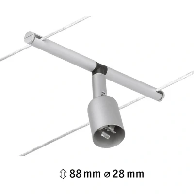 Abbildung von Paulmann 94443 CorDuo Seilsytem Spot Salt DC max. 10 Watt Seilleuchte erweiterbar Chrom matt Kunststoff GU5,3 Drahtseilsystem ohne Leuchtmittel