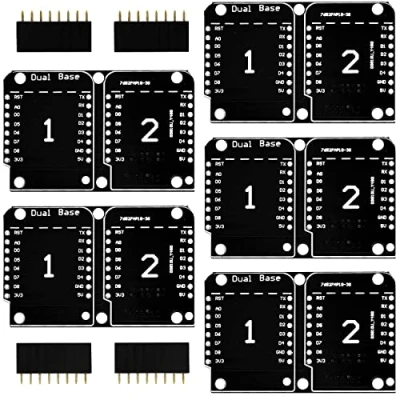 Abbildung von AZDelivery 5X Dual Base Shield PCB Board kompatibel mit D1 Mini NodeMCU ESP8266 inklusive E Book!