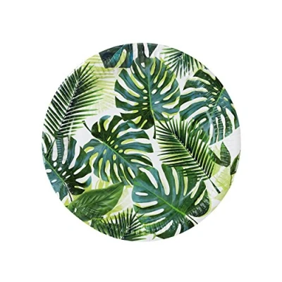 Abbildung von 8 Grün tropische Pappteller mit Palmenmotiv von Buntes Papiergeschirr für den Kindergeburtstag, oder zum Picknick machen r Mädchen und Jungs, eine Dschungel , Hawaii Dinosaurier