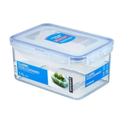 Abbildung von LocknLock PP Classic Vorratsdose, 1,1 L, 181 x 128 88 mm, 100 % luft und wasserdicht, Cleveres Verschluss System, Frischhaltedose für Kühlschrank &amp; Gefrierfach