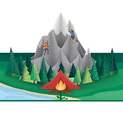 Abbildung von papercrush® Pop Up Karte Klettern am Berg 3D Geburtstagskarte für Männer mit Kletterern, Glückwunschkarte oder Geldgeschenk Bergsteiger und Wanderer, Gutschein Bouldern Kletterpark