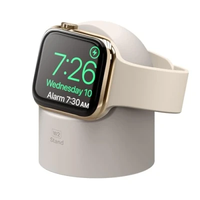 Abbildung von elago W2 Ladestation Ständer Kompatibel mit Apple Watch Serie 10, 9, 8, SE2, 7, 6, SE, 5, 4, 3, 2, 1 Ultra 2 &amp; 1(Taupe)
