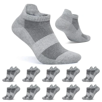 Abbildung von FALARY Sneaker Socken Damen 39 42 Grau Kurze Herren Sportsocken 10 Paar Baumwolle Atmungsaktive Laufsocken Unisex