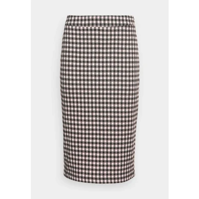 Abbildung von ICHI Ihkate Checky SK Bleistiftrock, Damen, Größe: Small, Black