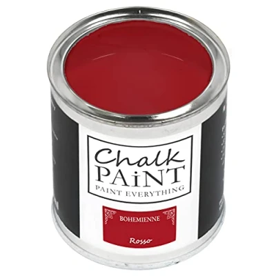 Abbildung von Chalk Paint Everything® Rosso (Rot) (750 ml) Wasserbasierte Kreidefarbe für Shabby Chic Möbel, Dekoration und Recycling Projekte Ungiftig, leicht anzuwenden