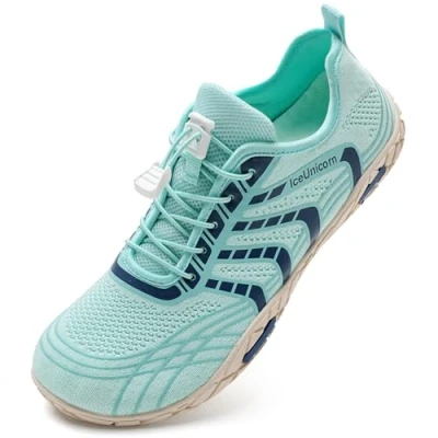 Abbildung von IceUnicorn Badeschuhe Damen Herren Strandschuhe Wasserschuhe Aquaschuhe Schwimmschuhe Surfschuhe Sommer Unisex(Linie türkis,43EU)