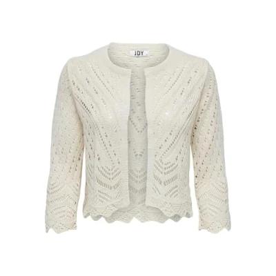 Abbildung von JACQUELINE de YONG Cardigan Kurze Struktur Strickjacke 3/4 Arm Häkelspitze JDYSUN 5034 in Gelb
