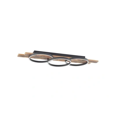 Abbildung von Lindby LED Deckenleuchte Sentoa, Holz, 100 cm lang, 3.000 K
