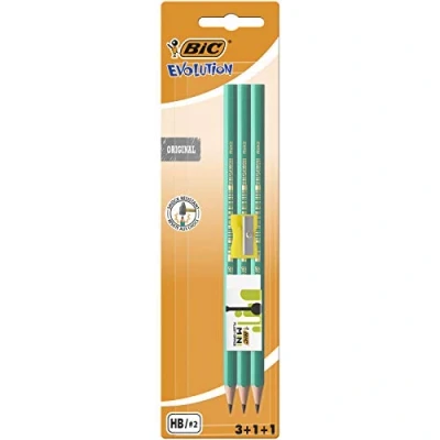 Abbildung von BIC Evolution Original Set 3 Stück Bleistift, 1 Radierer und Spitzer