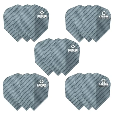 Abbildung von Harrows Carbon Dart Flights 5 x Sets Darts (15 insgesamt) I 100 Mikron Premium Extra Strong Made in UK Professionelles Dartzubehör Blue