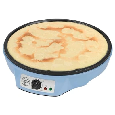 Abbildung von bestron Crêpesmaker ASW602 im Retro Design, für Crepes mit Ø 30 cm, 1000 W, inkl. Teigverteiler &amp; Crêpes Wender, Antihaftbeschichtung