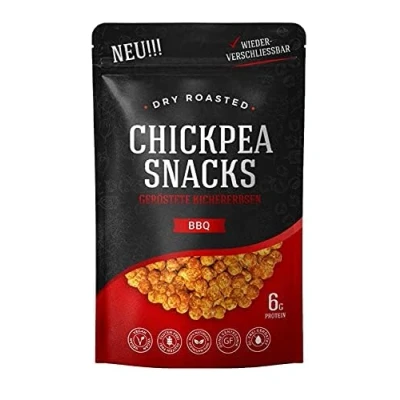 Abbildung von Chickpea Snacks Knusprig Geröstete Kichererbsen Studentenfutter Proteinreicher Snack 150g Vegan &amp; Glutenfrei (1 Karton, Barbecue)
