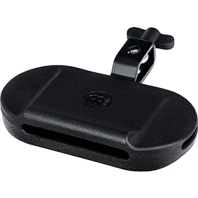 Abbildung von Meinl Percussion Medium Pitch Block Schlagzeugzubehör Mit Befestigungsklammer Mittlerer Sound PE Kunststoff, Schwarz (MPE3BK)