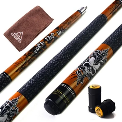 Abbildung von CUESOUL Rockin Series 57 &quot;21 Unzen Maple Pool Queue Set mit Gewindeschoner/Wellenschutz und Cue Tuch (G406)