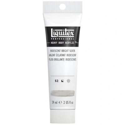 Abbildung von Liquitex 1045236 Professional Heavy Body Acrylfarbe in Künstlerqualität mit ausgezeichneter Lichtechtheit buttriger Konsistenz, 59ml Tube Irisierendes helles Silber