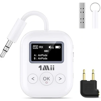 Abbildung von 1Mii SafeFly Min+ Bluetooth Audio Transmitter Receive (Whtie)