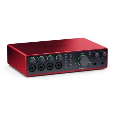 Abbildung von Focusrite Scarlett 18i16 4th Gen USB Audio Interface für Komposition, Musikproduktion, Aufnahmen und Podcasting High Fidelity, Recording in Studioqualität alle benötigte Software zur Aufnahme