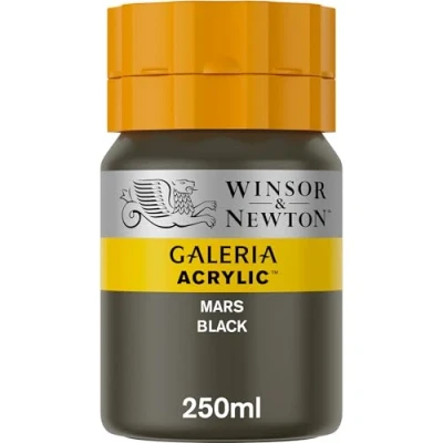 Abbildung von Winsor &amp; Newton 2137386 Galeria Acrylfarbe, hohe Pigmentierung, lichtecht, buttrige Konsistenz, 250 ml Tube Marsschwarz