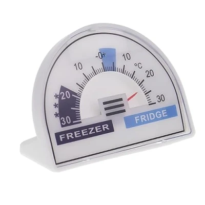 Abbildung von Kühlschrank Thermometer oder Gefrierschrank Thermometer, Zifferblatt mit empfohlenen Temperaturzonen, Kühler