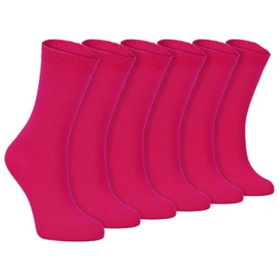 Abbildung von Sock Snob 6er pack damen dünn elegant bunt farbig baumwolle socken 37 42 eur (37 eu, PL30 Deep Fuchsia)