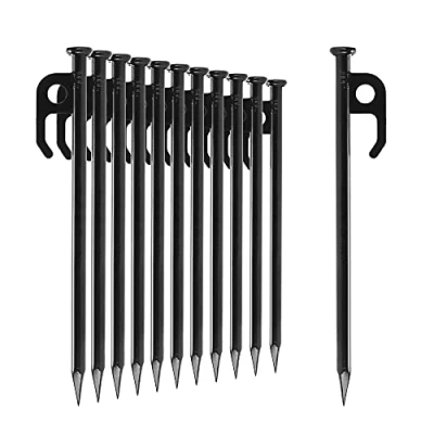 Abbildung von com four® 12x Zelt Heringe aus Stahl Lange und robuste Erdnägel für Camping Outdoor ideal normalen harten Boden 20cm