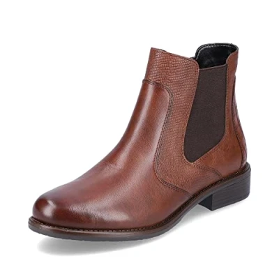 Abbildung von Remonte Chelseaboots, Blockabsatz, Stiefelette, Businesschuh, Besätze in Reptilienoptik