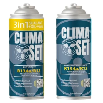 Abbildung von ClimaSet 3 in 1 R134a Klimageräte für Autos von 1994 bis 2016 Naturbewusst Ungiftig Korrosionsbeständig 2 Teile 515 g